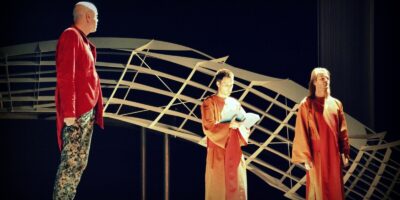 The Magic Flute rehearsal - Tamino (Gilles Bersier), Speaker of the temple(Geoffroy Perruchoud) and the priest